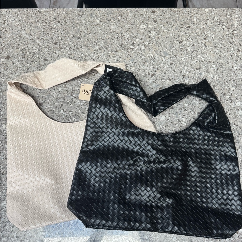 Ulta Beauty Black and Cream Tote Bags